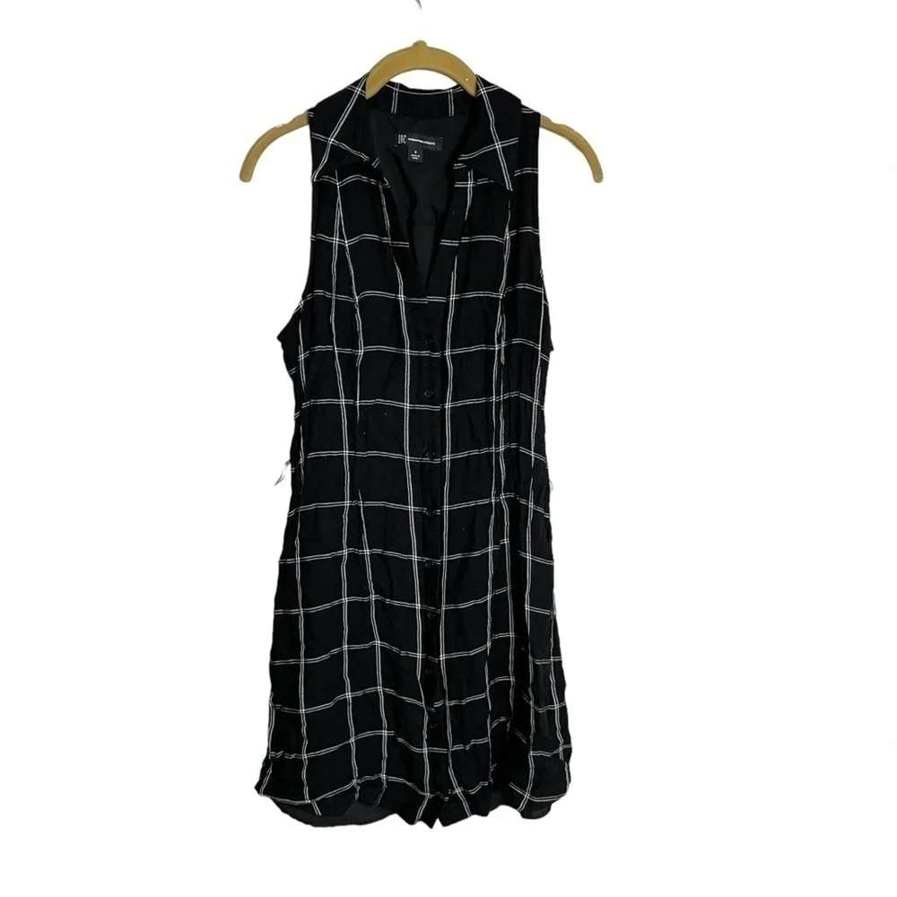 Inc Black Plaid Shirtdress 8